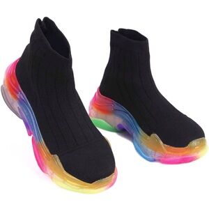 New🔥Skittled Gum Sole Knitted Trainers 👟